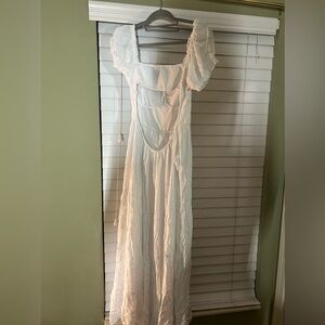 White long dress . Never wore
